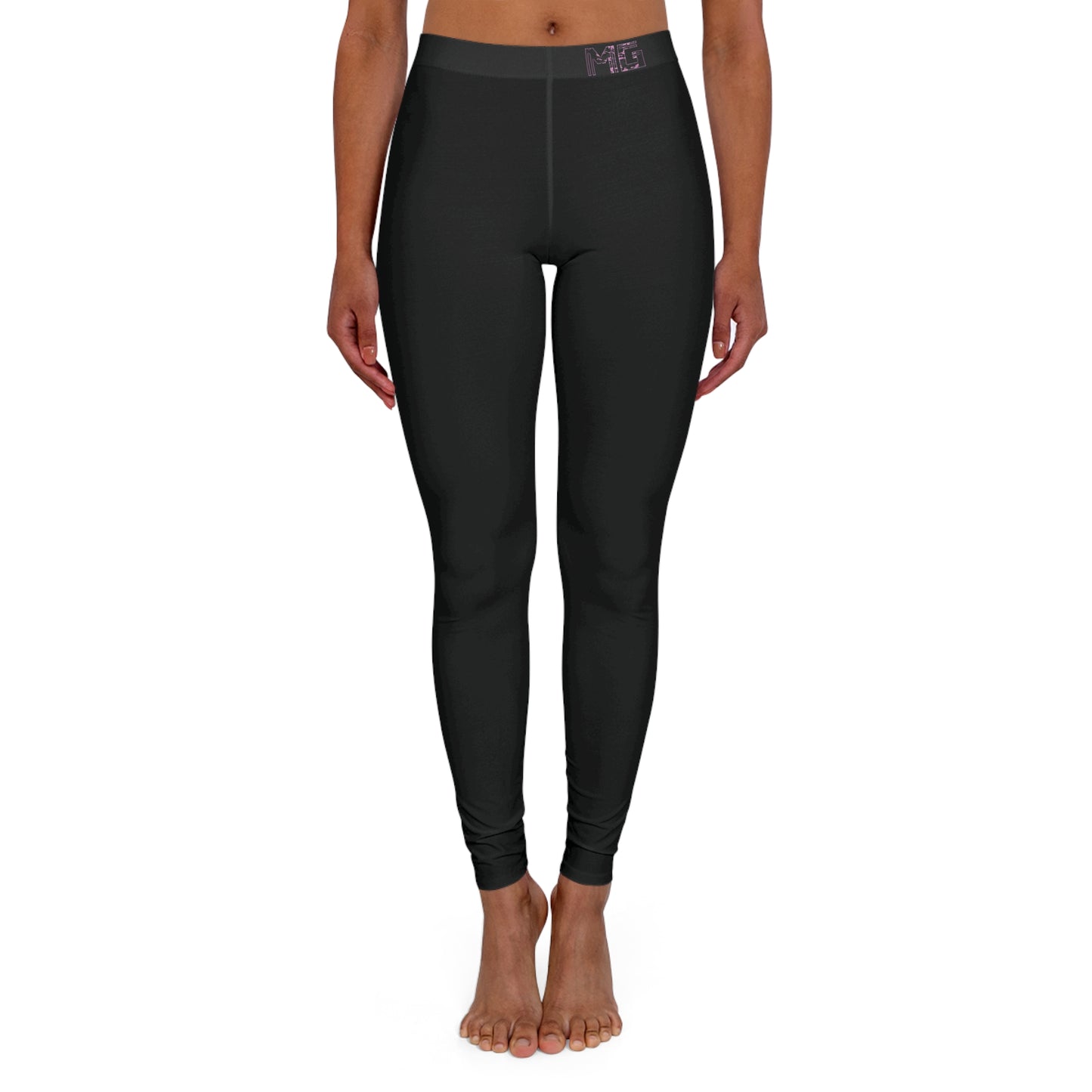 Women's (BLACK) Low Waisted Leggings