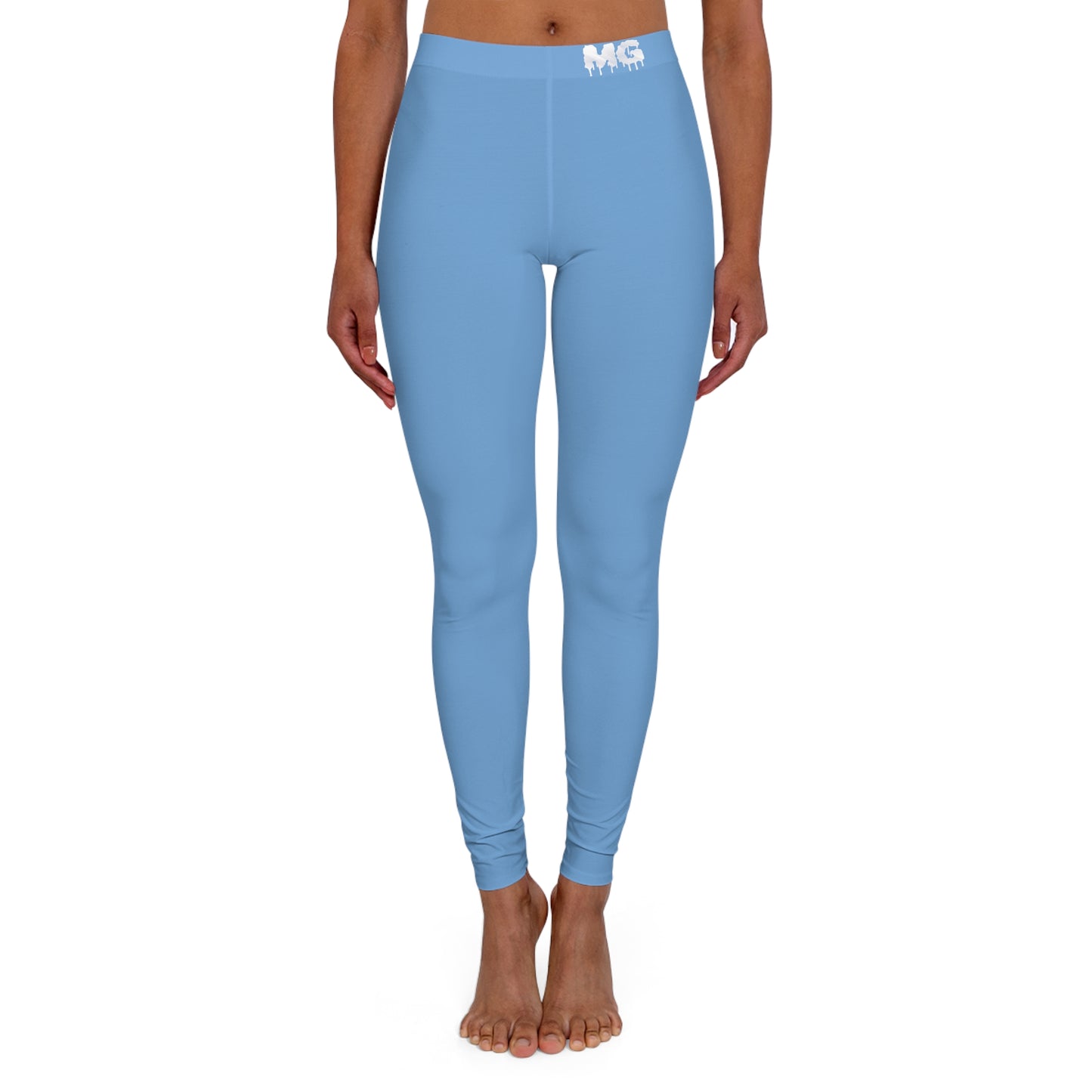 Women's (SKY BLUE) Low Waisted Leggings